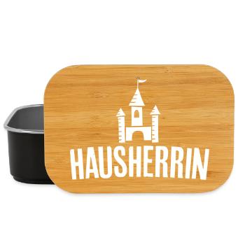 Hausherrin für Hausbesitzer Hausbau Bauherrin - Lunch Box - Schwarz - Vorne