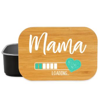 Mama Loading Herz Baby Junge Werdende Mama - Lunch Box - Schwarz - Vorne