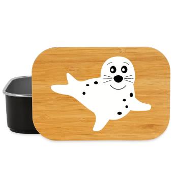 seal white seals seal seals animals - Lunch Box - black - Front