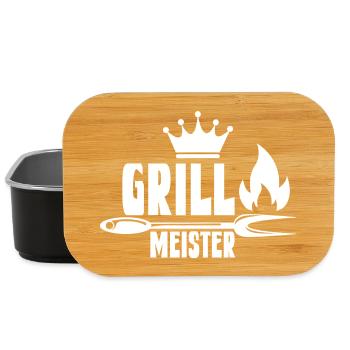 Feuriger Grillmeister mit Krone - Lunch Box - Schwarz - Vorne
