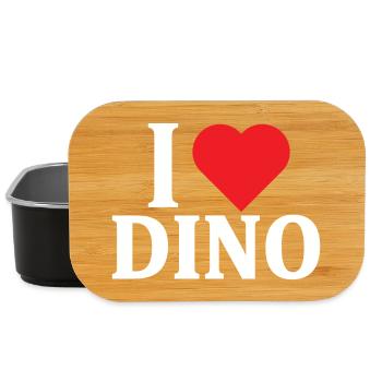 T-Shirt Ich liebe Dino T-Shirt Geschenkidee - Lunch Box - Schwarz - Vorne