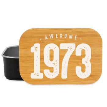 Distressed 1973 Vintage Typography - Lunch Box - black - Front