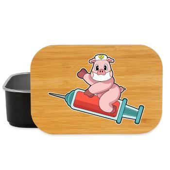 Pig Nurse Nursing Everyday - Lunch Box - black - Front