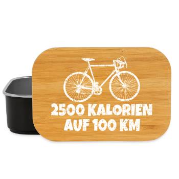 2500 Kalorien auf 100 km Rennrad (Vintage Weiß) - Lunch Box - Schwarz - Vorne
