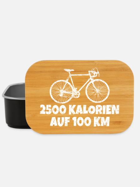 2500 Kalorien auf 100 km Rennrad (Vintage Weiß) - Lunch Box - Schwarz