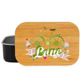 grünes Fahrrad mit ganz viel Liebe gestaltet - Lunch Box - Schwarz - Vorne