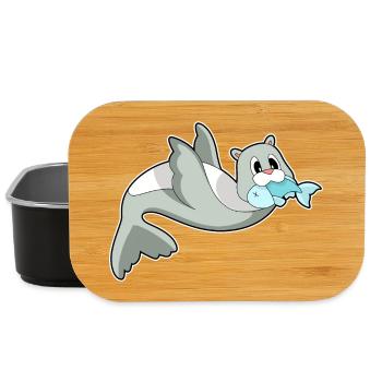 Poisson phoque - Boîte à goûter - noir - Devant