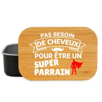 Humour Capes Super Héros Cheveux - Boîte à goûter - noir - Devant
