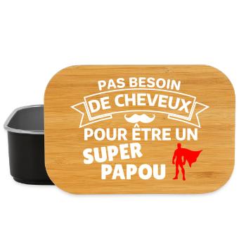 Humour Capes et pas besoin de cheveux Elegante - Boîte à goûter - noir - Devant