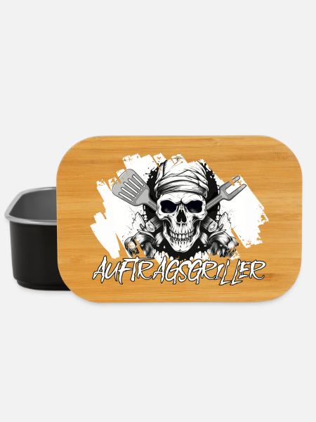 Aufragsgriller Skull BBQ Geschenk Grillschürze - Lunch Box - Schwarz