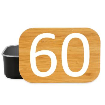 60th Birthday 60th Anniversary 60 Number 60 white - Lunch Box - black - Front