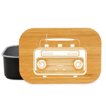 Dessin de radio rétro - Boîte à goûter - noir - Devant