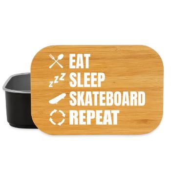 Manger, dormir, faire du skateboard, répéter - Boîte à goûter - noir - Devant