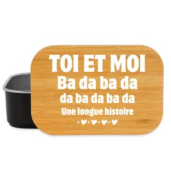 anniversaire de mariage, amour sincère, amoureux - Boîte à goûter - noir - Devant