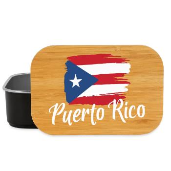 Drapeau de Porto Rico Coup de pinceau - Boîte à goûter - noir - Devant