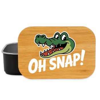 Oh Snap Alligator Cartoon - Lunch Box - black - Front
