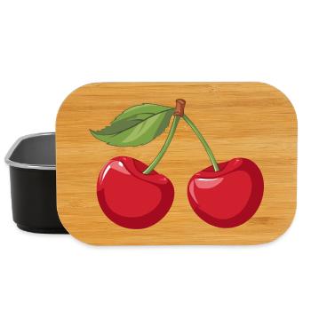 Lebendige Kirsche Illustration - Lunch Box - Schwarz - Vorne