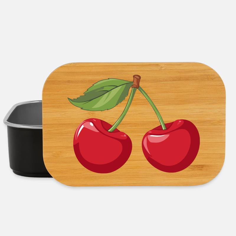 Lebendige Kirsche Illustration - Lunch Box - Schwarz