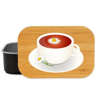 Chamomile tea motif with flower in elegant cup - Lunch Box - black - Front