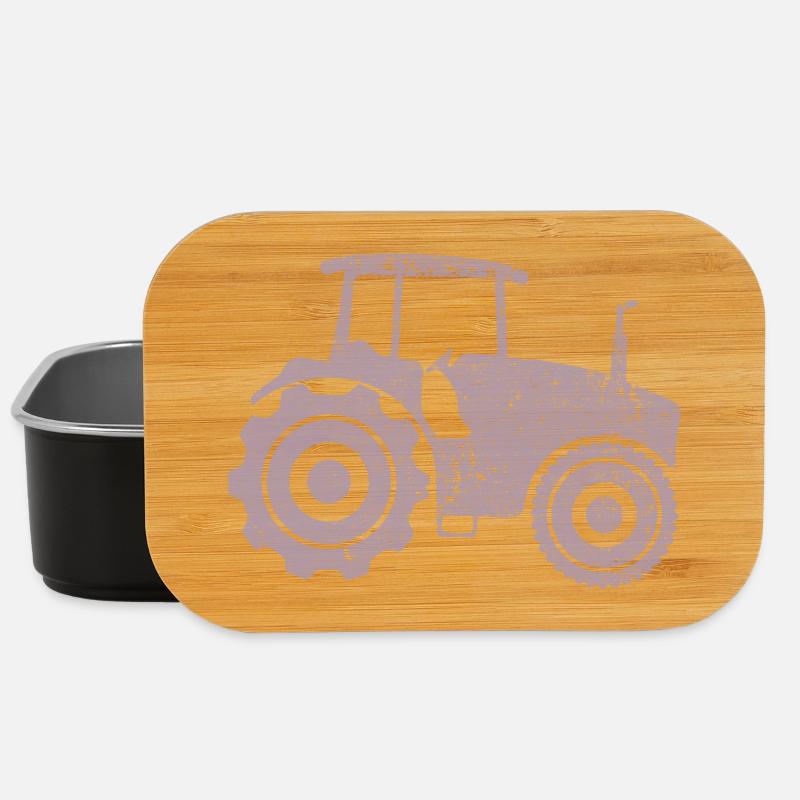Traktor Silhouette Landwirt Grunge Design - Lunch Box - Schwarz