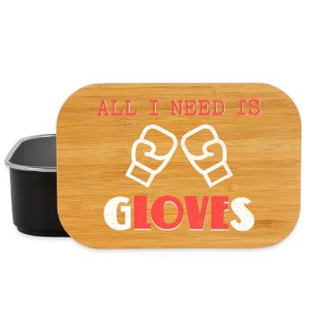 Bold Boxing Gloves Illustration Design - Lunch Box - black - Front