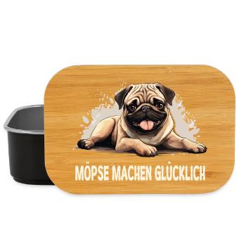 Happiness is… a pug in life! - Lunch Box - black - Front