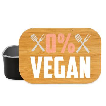0 Prozent vegan - Lunch Box - Schwarz - Vorne