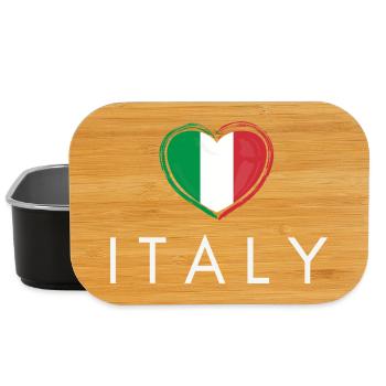 Herz mit italienischer Flagge, italienischer Stolz - Lunch Box - Schwarz - Vorne
