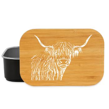 Scottish Highland Cattle Gift - Lunch Box - black - Front