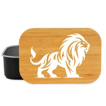Lion tribal à la crinière - Boîte à goûter - noir - Devant