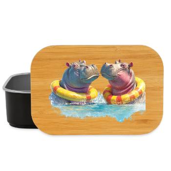 Doppelte Hippo Badespaß - Lunch Box - Schwarz - Vorne