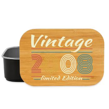 Vintage 2008 Vintage Retro Birthday Gift - Lunch Box - black - Front