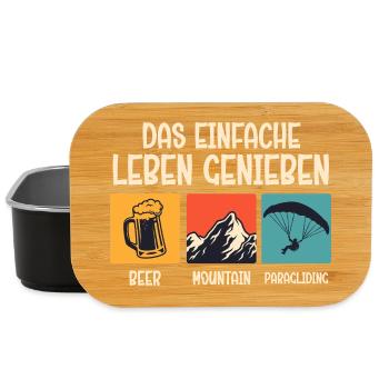 Paraglider ENJOY THE SIMPLE LIFE Funny - Lunch Box - black - Front