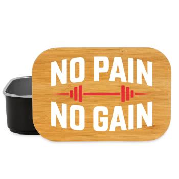 Pas de douleur, pas de gain – Dicton classique de la salle de sport - Boîte à goûter - noir - Devant