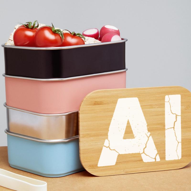 AI Artificial Intelligence Text Grunge Vector Lunch Box