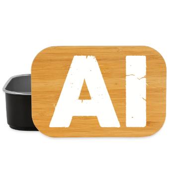 AI Artificial Intelligence Text Grunge Vektor - Lunch Box - Schwarz - Vorne