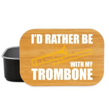 Be with my trombone trombone player trombonist - Lunch Box - black - Front