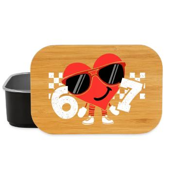 Funny Valentines Heart 67 Six Seven - Lunch Box - Schwarz - Vorne