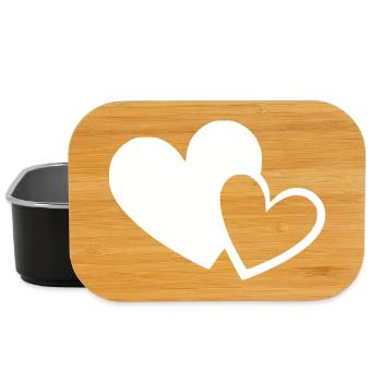 Cadeau de la Saint-Valentin à cœur blanc - Boîte à goûter - noir - Devant