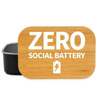 Zero Social Battery Akku Leer Introvertiert - Lunch Box - Schwarz - Vorne