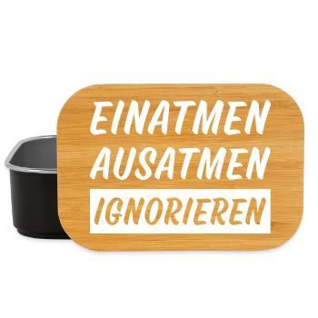 Inhale Exhale ignore funny sayings - Lunch Box - black - Front