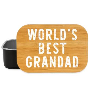 World's Best Grandad Distressed White - Lunch Box - black - Front