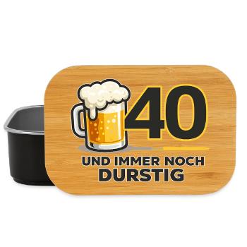 40. Geburtstag: Durstiger Humor - Lunch Box - Schwarz - Vorne
