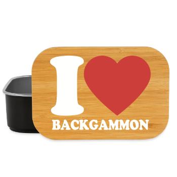 J’adore le backgammon | Jeu de société | Don - Boîte à goûter - noir - Devant