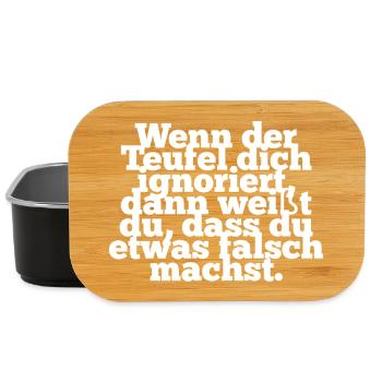 Teufel Shirt Damen Glauben Spruch Lustig - Lunch Box - Schwarz - Vorne