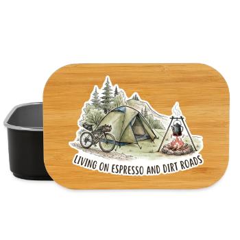 Living on Espresso & Dirt Roads - Lunch Box - black - Front