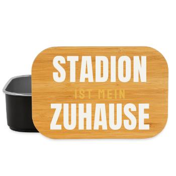 Stadion ist mein Zuhause Fußball Fan Spruch Ultras - Lunch Box - Schwarz - Vorne