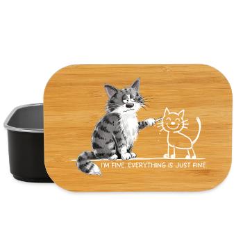 Im Fine Katze Sarkasmus Katzenhumor Statement - Lunch Box - Schwarz - Vorne