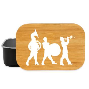 Brass band silhouettes on the street - Lunch Box - black - Front