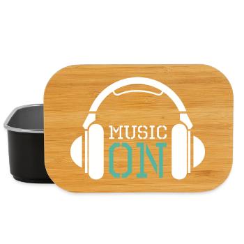 Casque Musique Amour DJ Techno Hip Hop Icône du logo - Boîte à goûter - noir - Devant